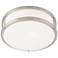 Conga - 12" Dimmable Flush Mount - Brushed Steel Finish - Opal