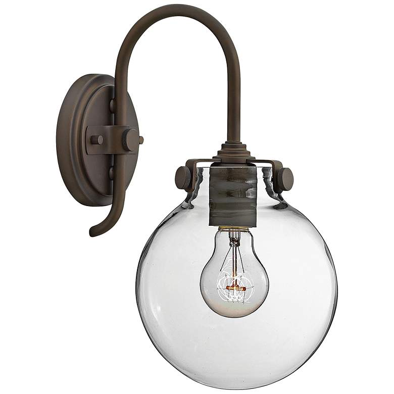 Image 1 Congress 13 1/2"H Clear Glass Oil Rubbed Bronze Wall Sconce