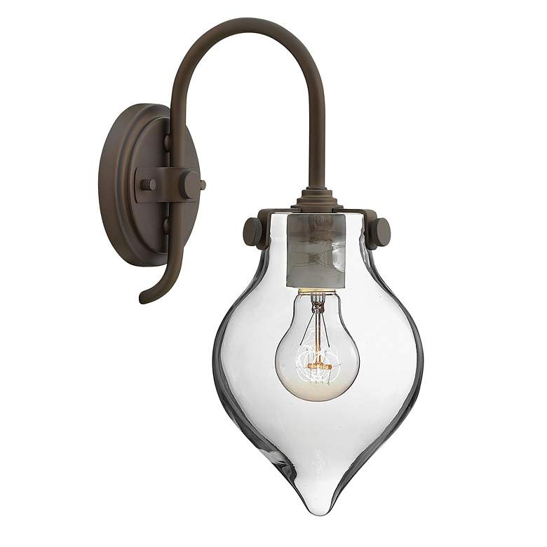 Image 1 Congress 14" High Clear Glass Oil Rubbed Bronze Wall Sconce