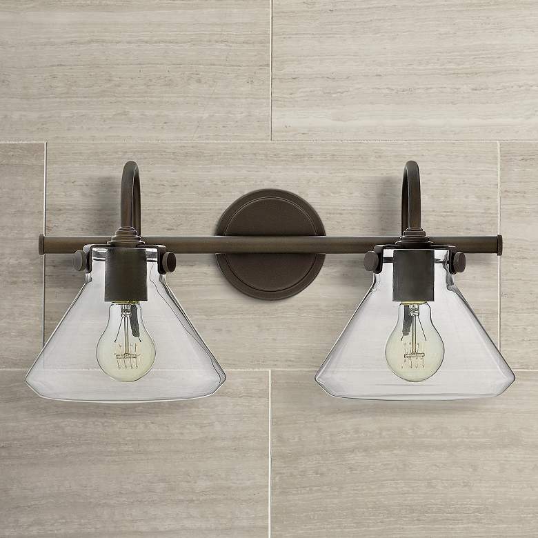 Image 1 Congress 19 1/4 inch Wide Oil Rubbed Bronze 2-Light Bath Light