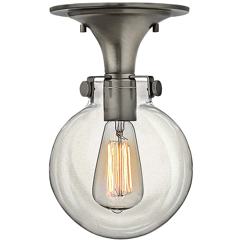 Image 2 Congress 7" Wide Clear Glass Antique Nickel Ceiling Light