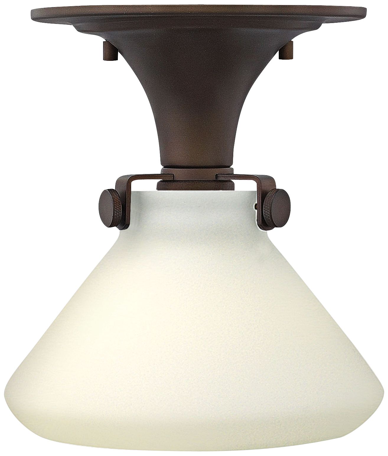 Congress 8"W Opal Glass Oil-Rubbed Bronze Ceiling Light