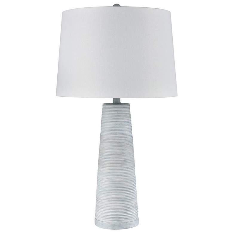 Image 1 Conical 31.5" High Pale Blue Light Washed Table Lamp