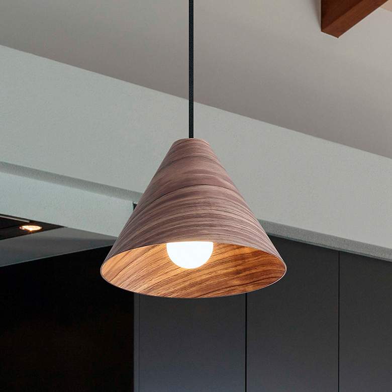 Image 1 Conique 1-Light Mini Pendant in Dark Walnut