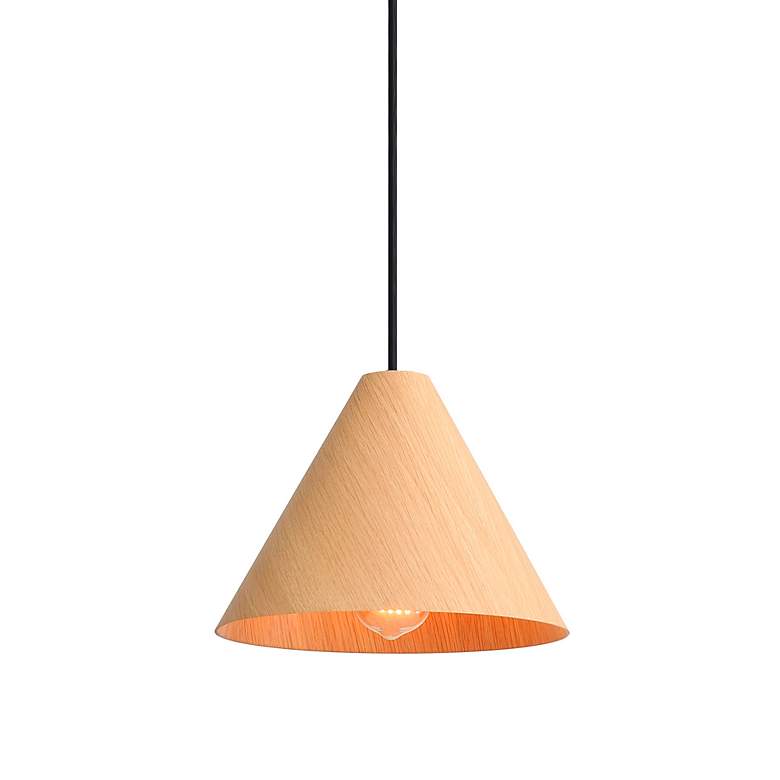 Image 2 Conique 1-Light Mini Pendant in Light Walnut more views