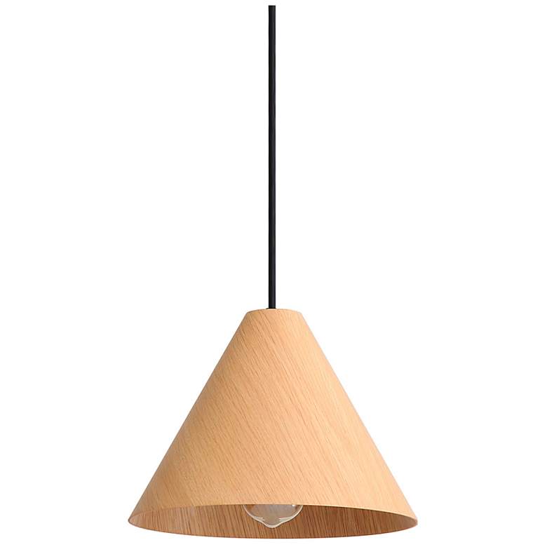 Image 1 Conique 10" Wide Light Walnut Cone Mini Pendant