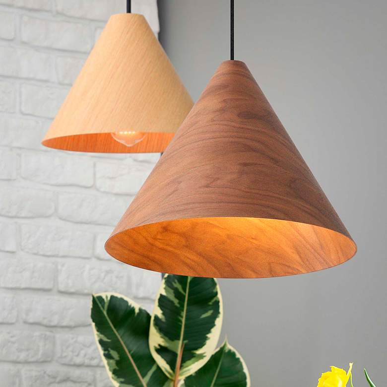 Image 4 Conique 10" Wide Light Walnut Cone Mini Pendant more views