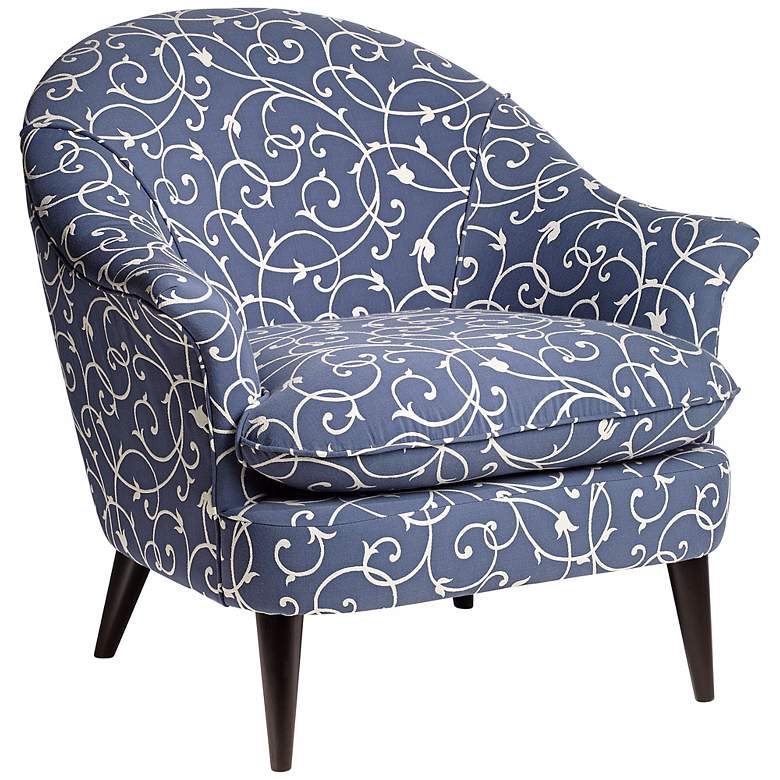 Image 1 Conli Scrolling Vine Blue and White Armchair