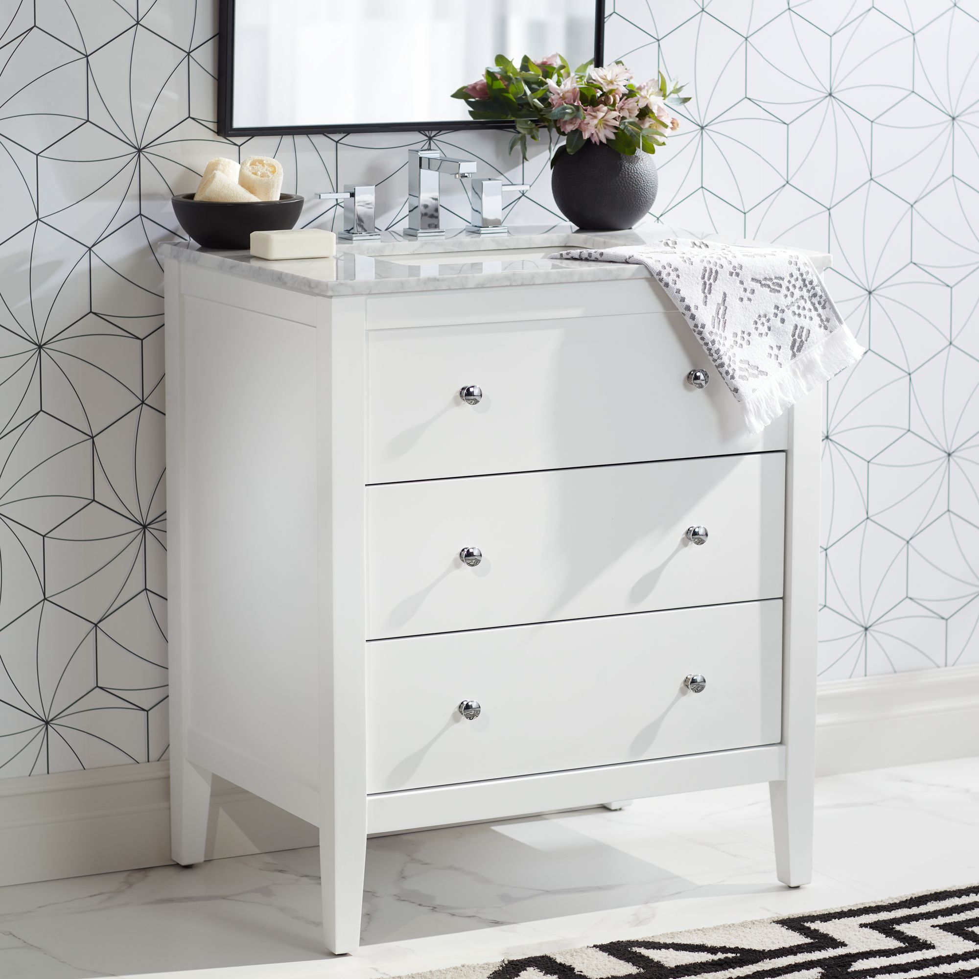 Conna 30" Wide 2-Drawer White Single Sink Vanities Set of 2