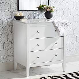 Image1 of Conna 30" Wide 2-Drawer White Single Sink Vanity