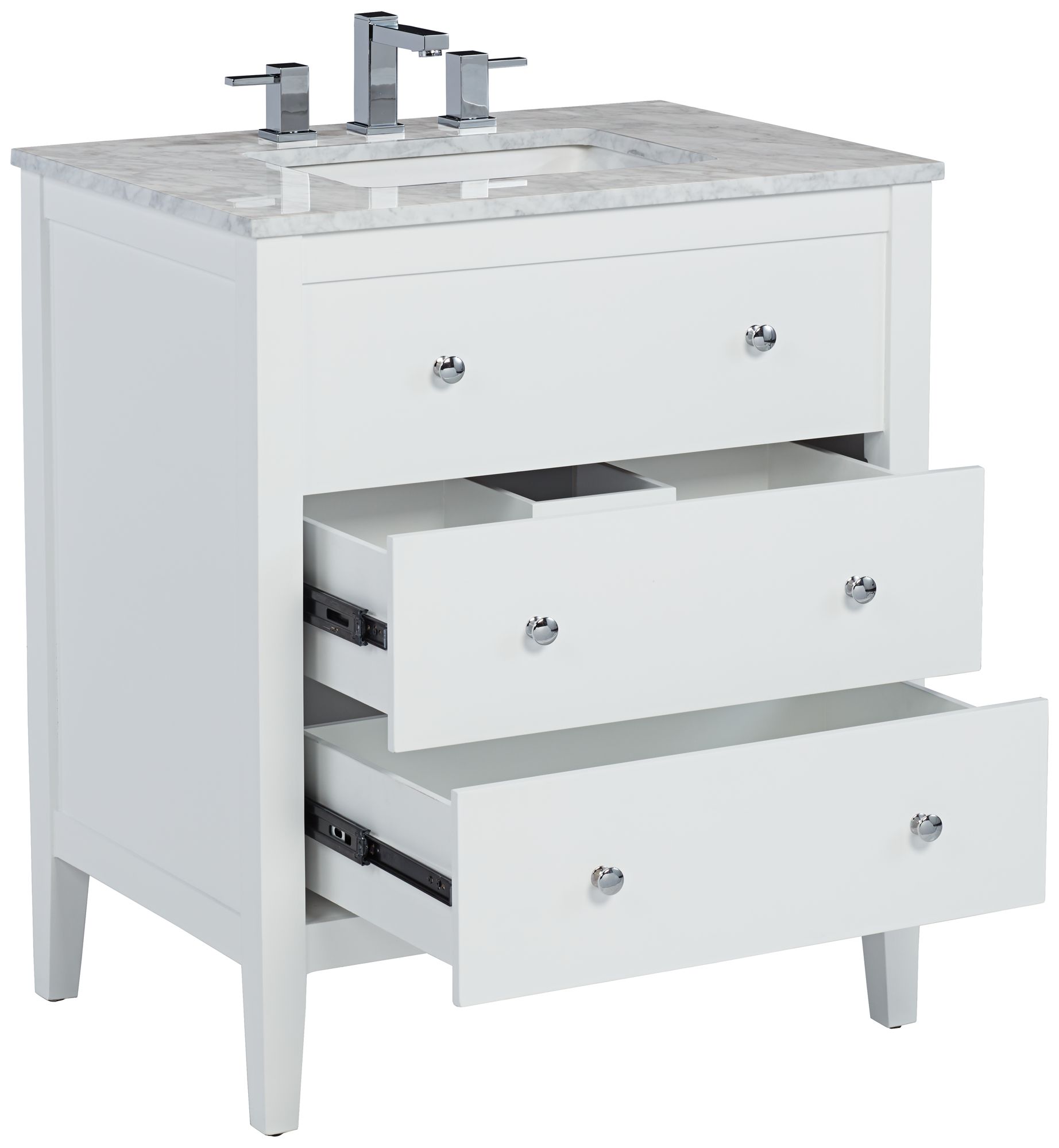 Conna 30" Wide 2-Drawer White Single Sink Vanity