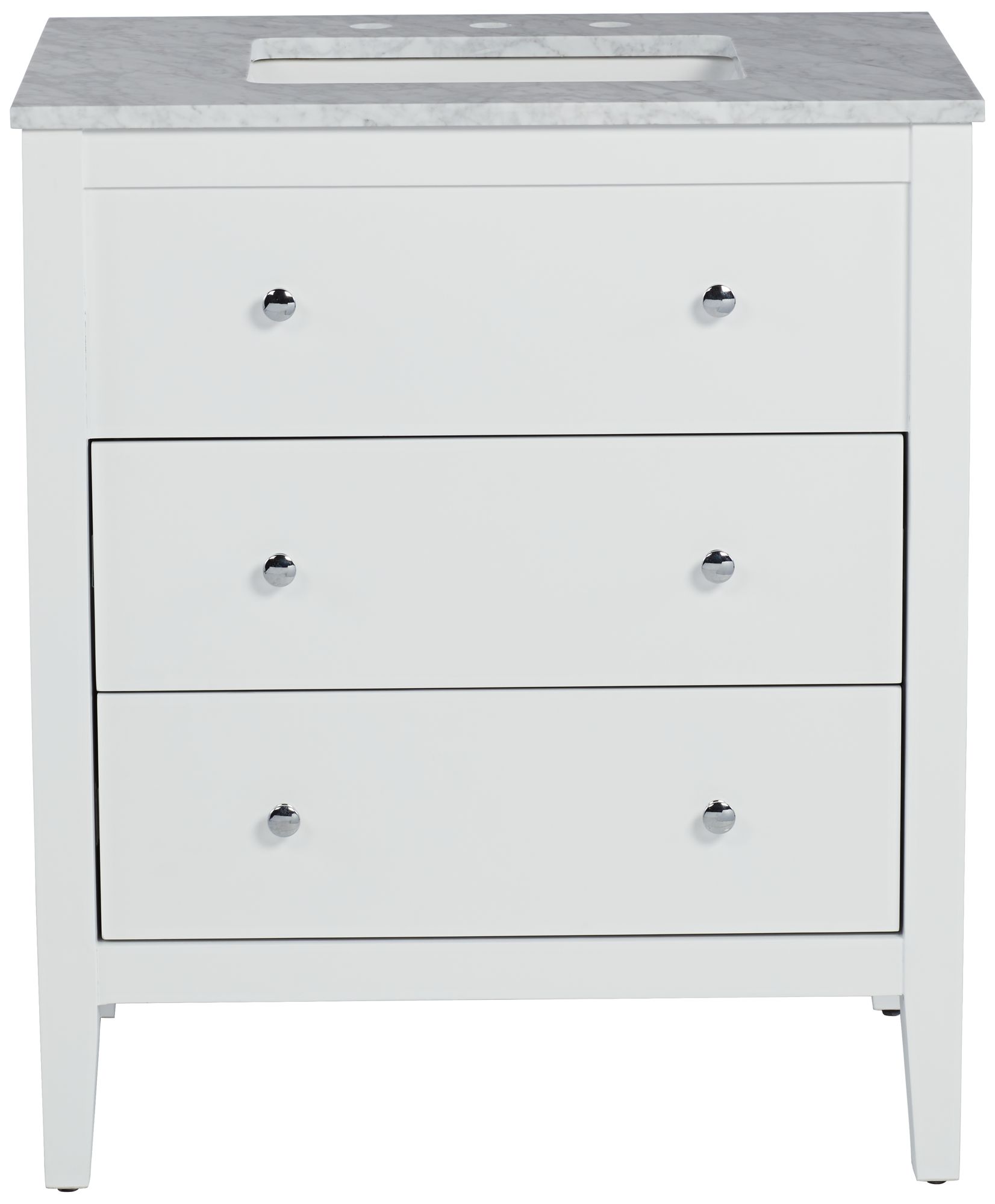Conna 30" Wide 2-Drawer White Single Sink Vanity