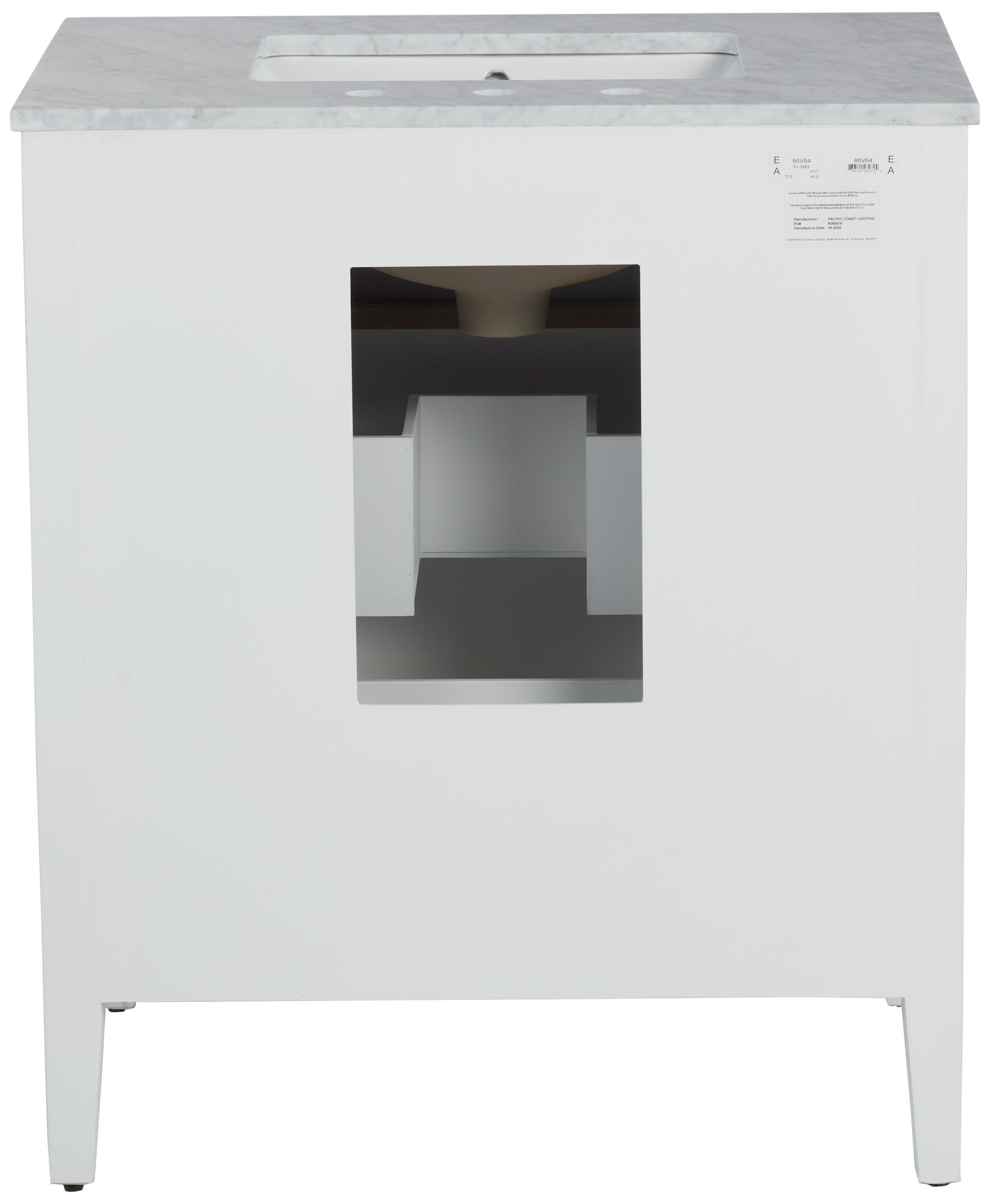 Conna 30" Wide 2-Drawer White Single Sink Vanity