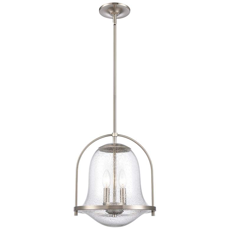 Image 1 Connection 12 inch Wide 2-Light Pendant - Satin Nickel