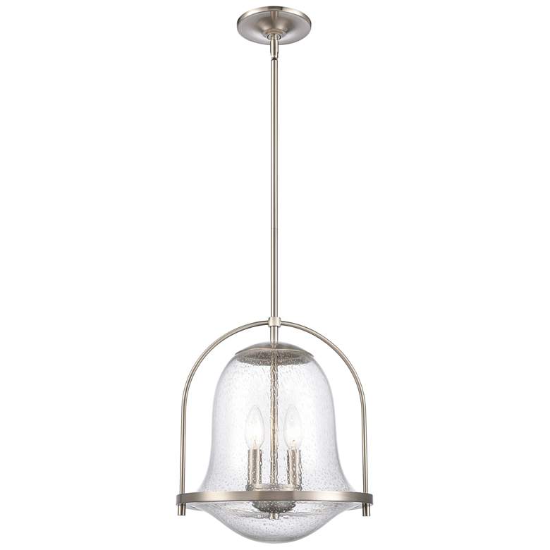 Image 1 Connection 12" Wide 2-Light Pendant - Satin Nickel