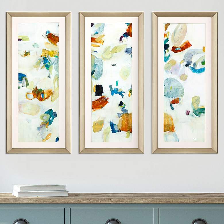 Image 2 Connectivity 43" High 3-Piece Giclee Framed Wall Art Set