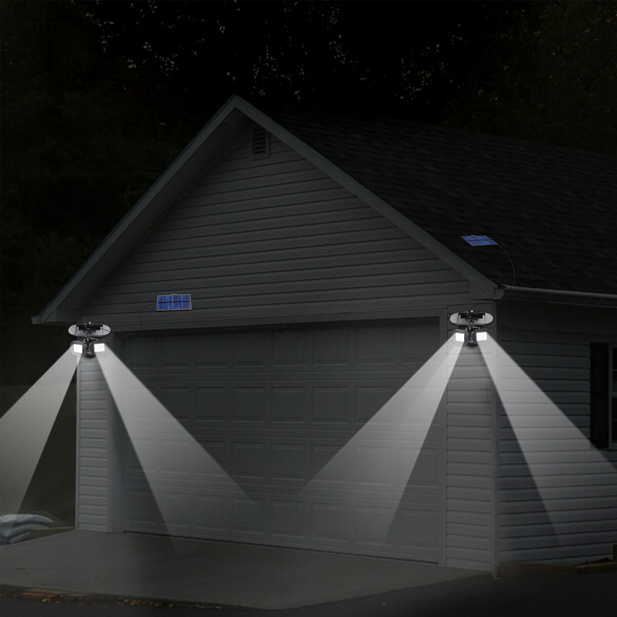 Connel Black Twin Direction LED Solar Security Light