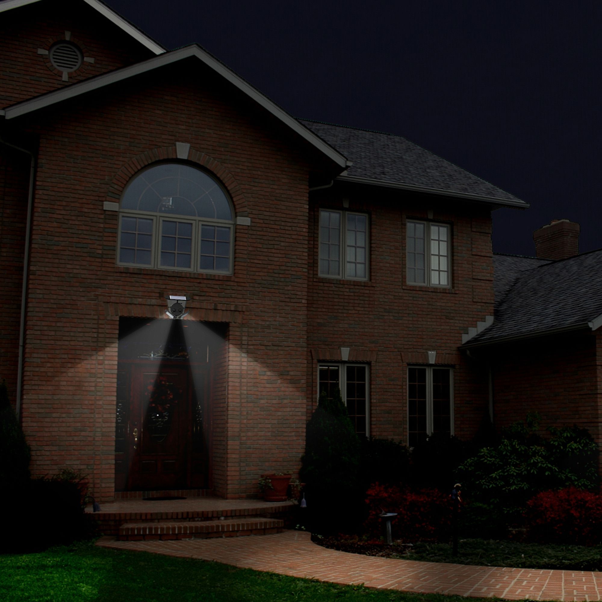 Connel Black Twin Direction LED Solar Security Light