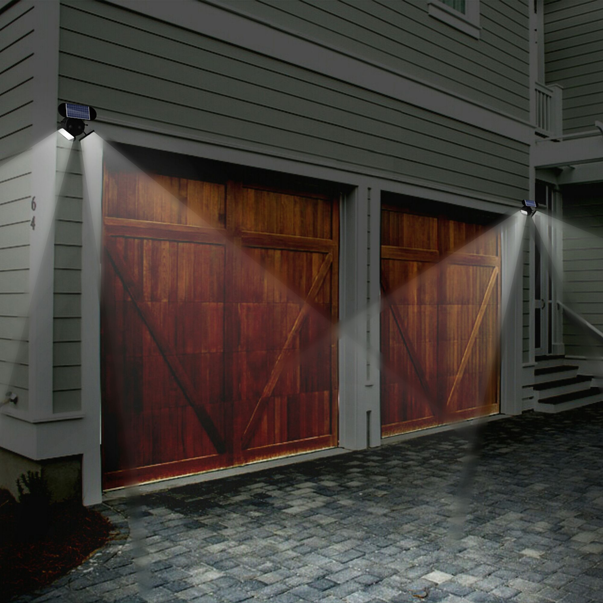 Connel Black Twin Direction LED Solar Security Light