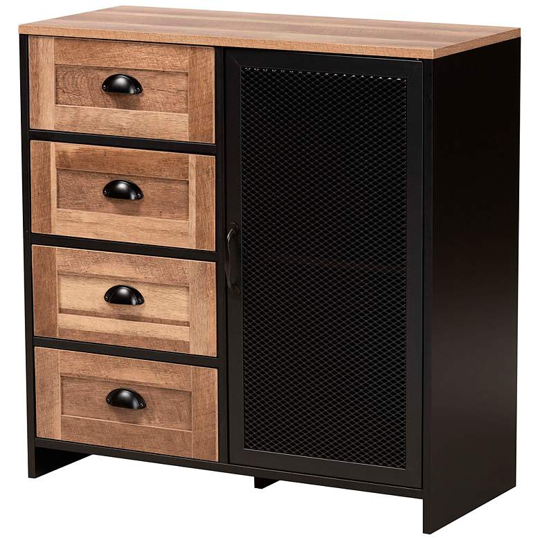 Image 2 Connell 31 1/2 inch Wide Brown Black 4-Drawer Sideboard Buffet