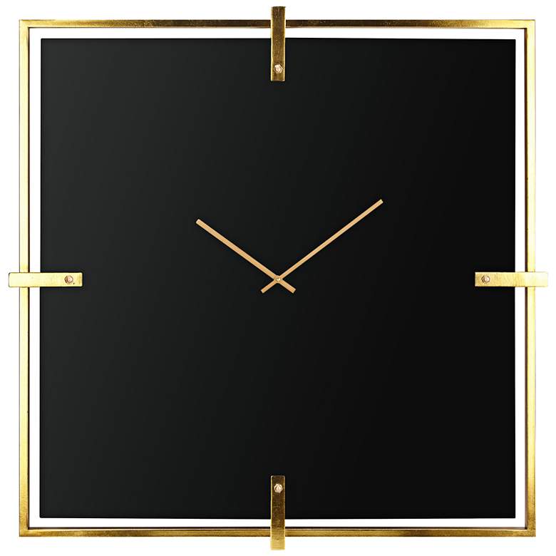 Image 1 Connell Black 36" Square Glass Wall Clock