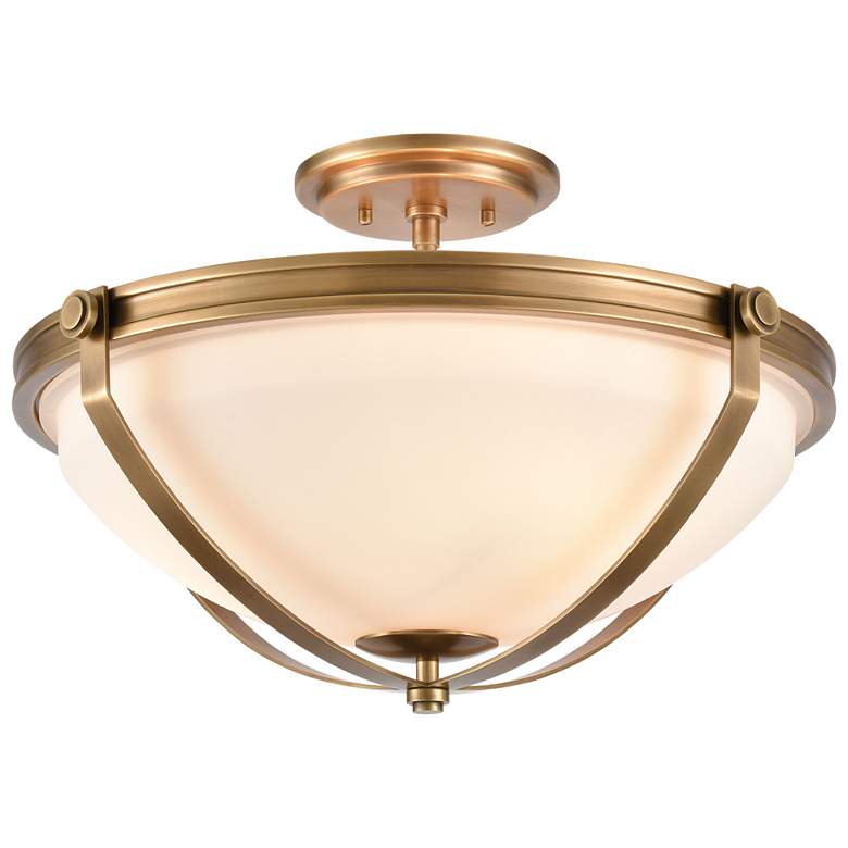 Image 1 Connelly 19 inch Wide 3-Light Semi Flush Mount - Brass