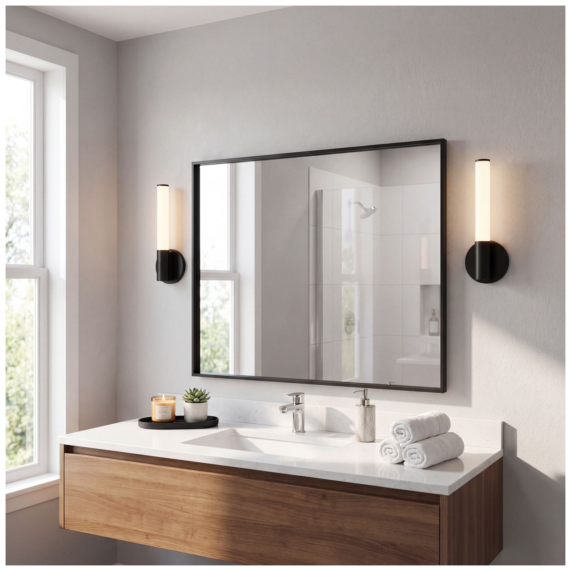 Connor 14" Mini Tube LED Cylinder Vanity Light in Black