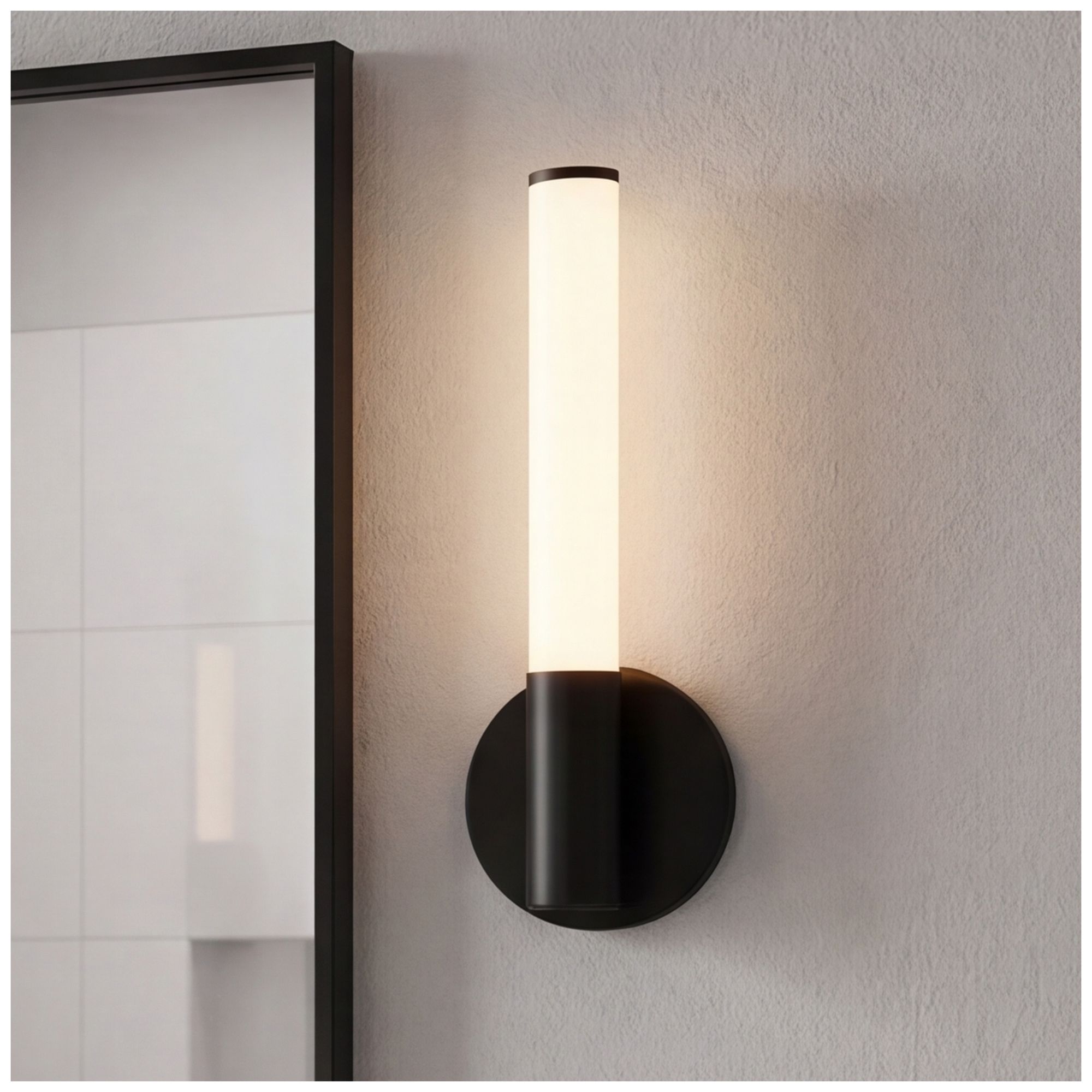 Connor 14" Mini Tube LED Cylinder Vanity Light in Black