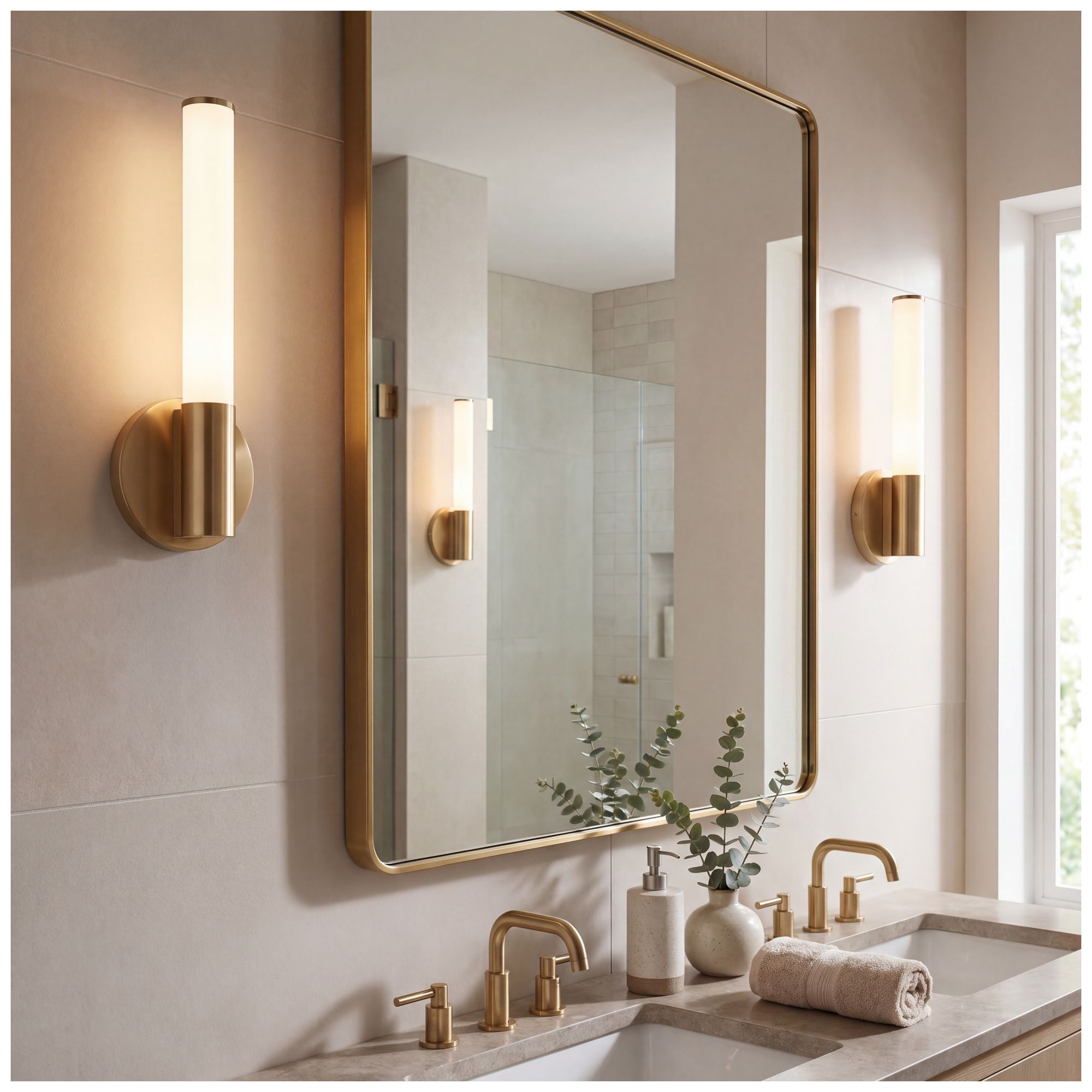 Connor 14" Mini Tube LED Cylinder Vanity Light in Brass