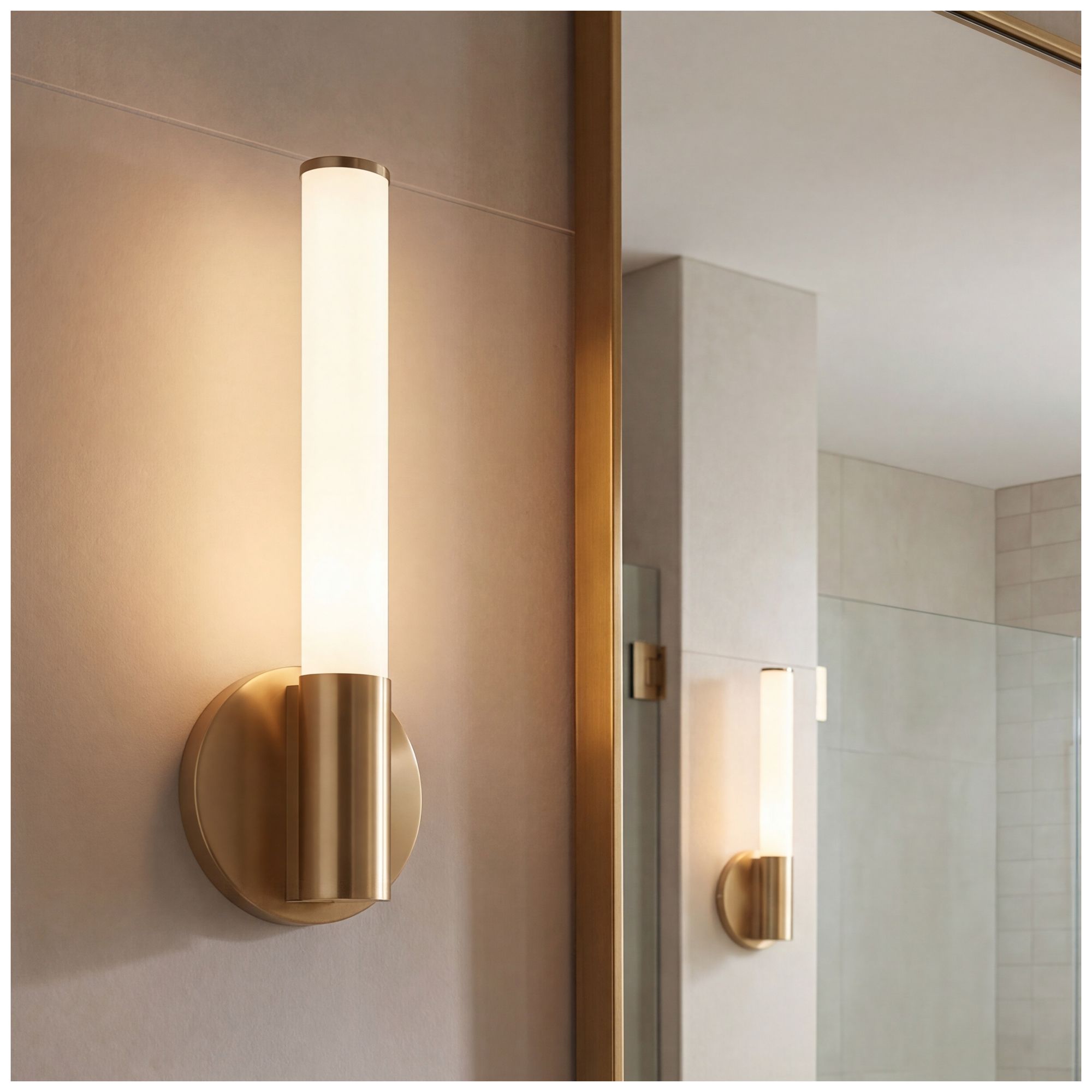 Connor 14" Mini Tube LED Cylinder Vanity Light in Brass
