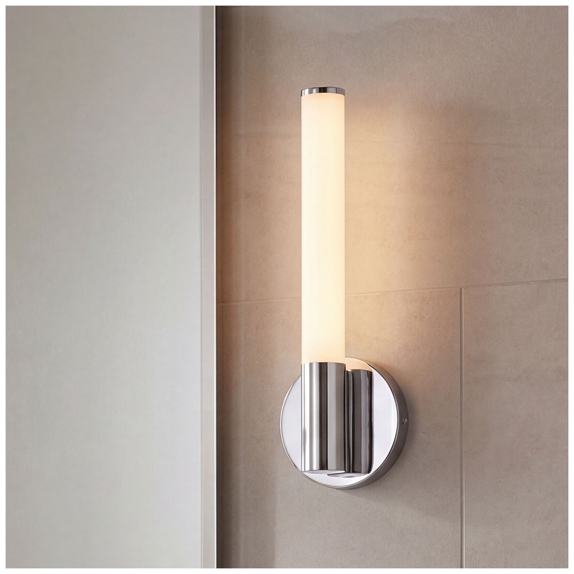 Connor 14" Mini Tube LED Cylinder Vanity Light in Chrome