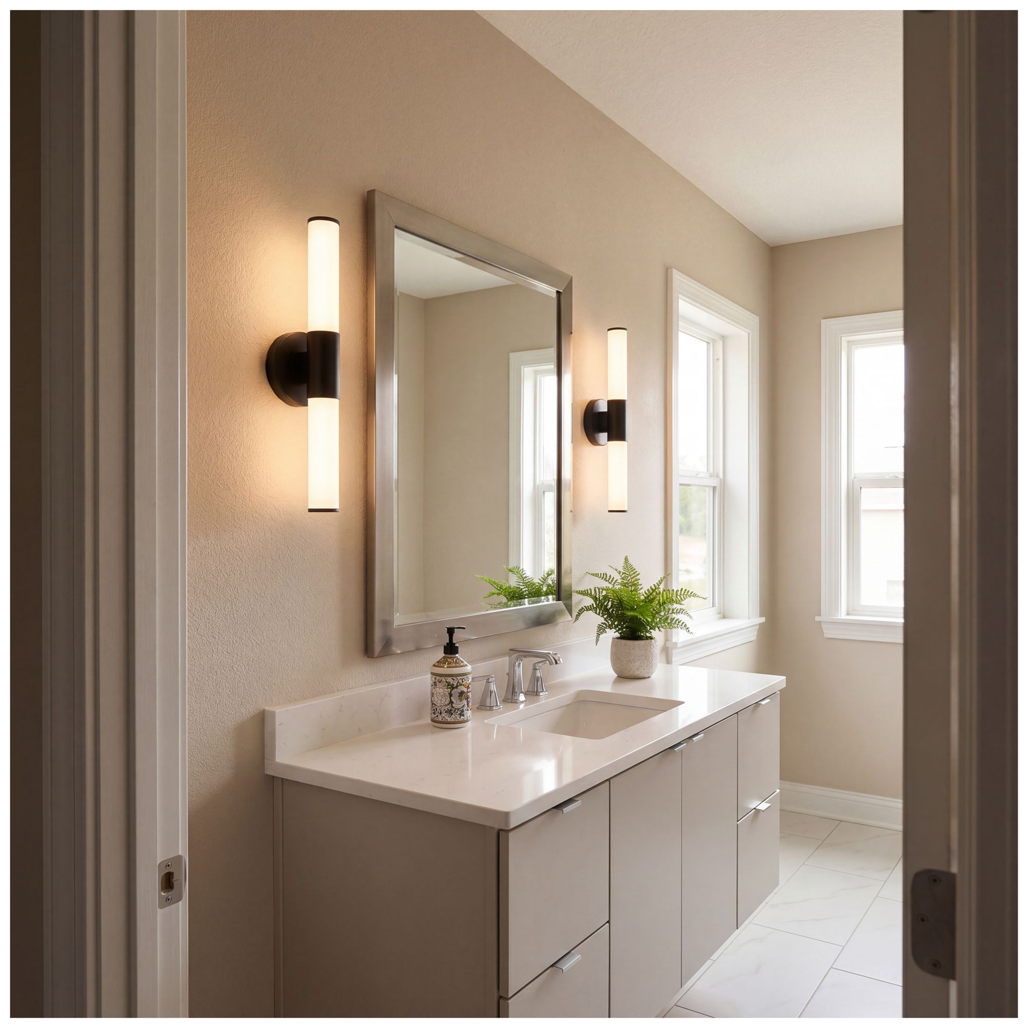 Image 7 Connor 18" Mini Tube LED Cylinder Vanity Light in Black more views