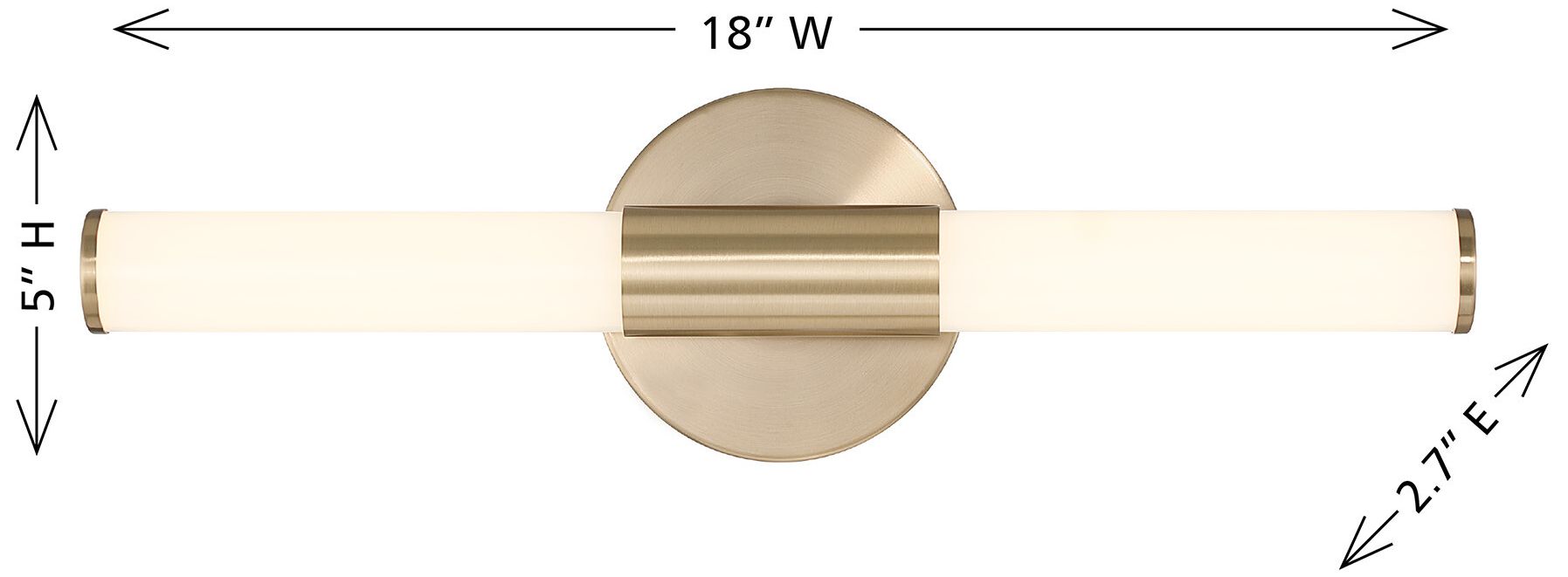 Image 6 Connor 18" Mini Tube LED Cylinder Vanity Light in Brass more views