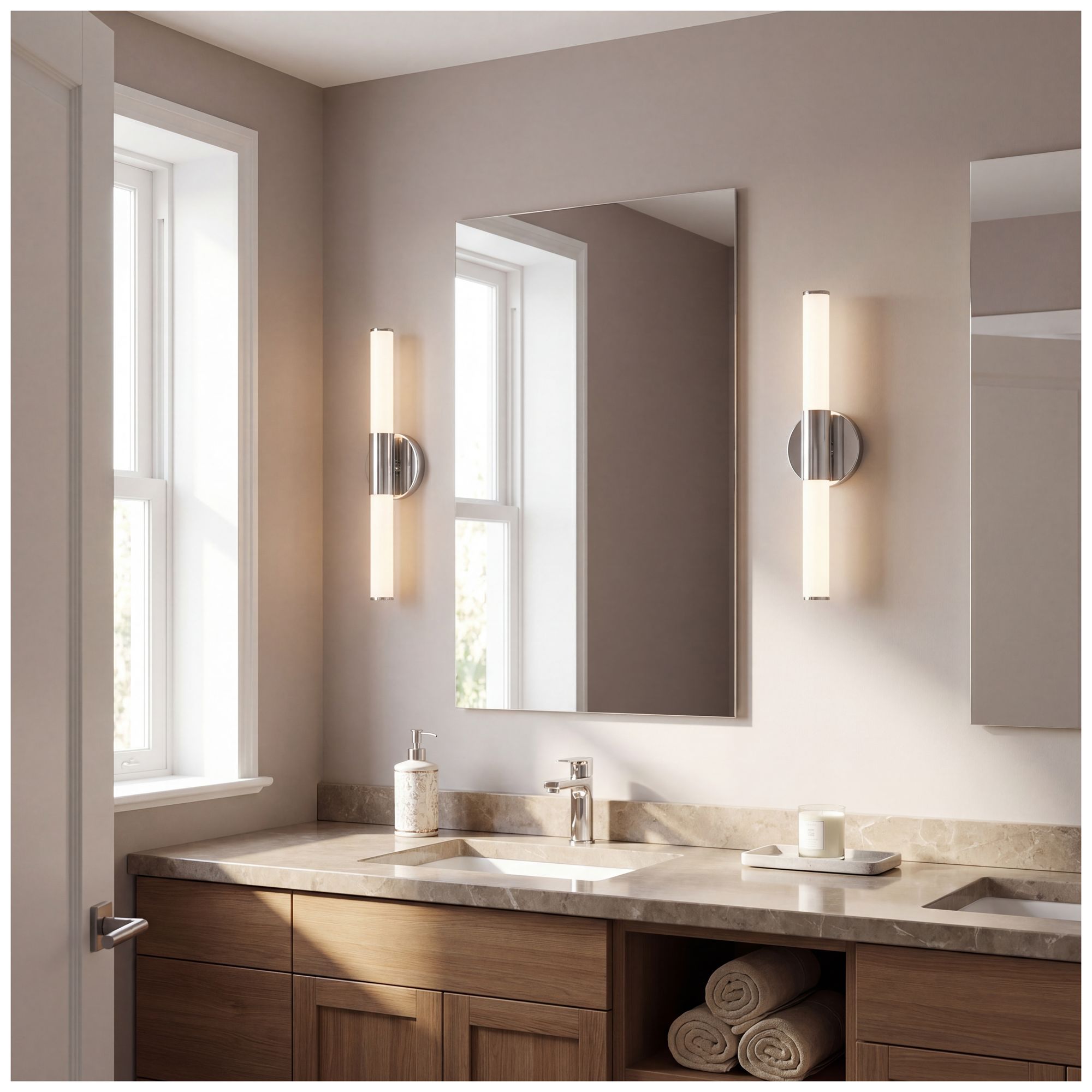 Image 7 Connor 18" Mini Tube LED Cylinder Vanity Light in Chrome more views