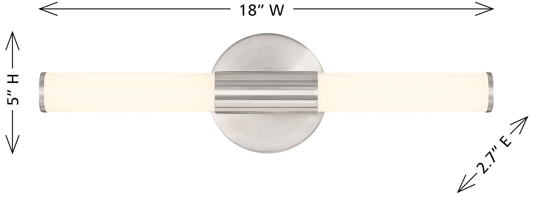 Image 6 Connor 18" Mini Tube LED Cylinder Vanity Light in Satin Nickel more views