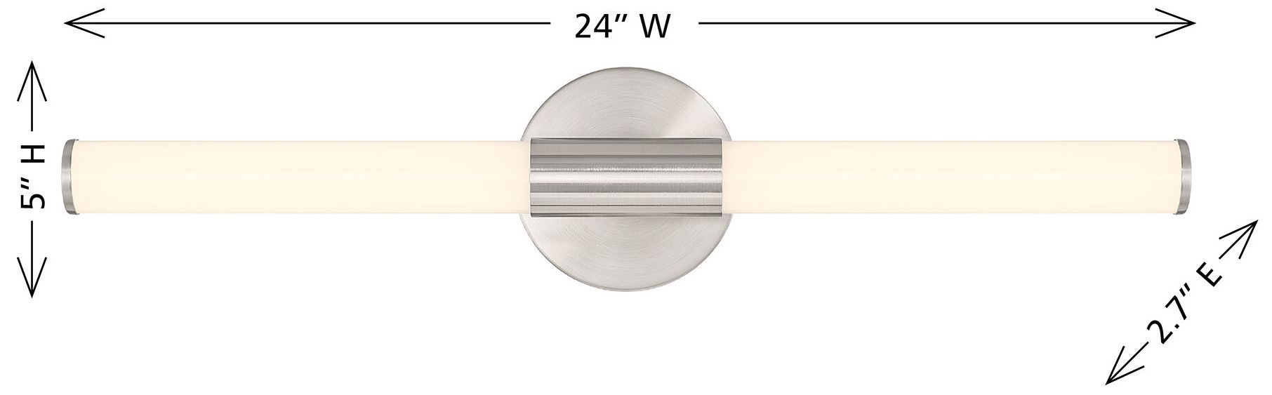 Image 7 Connor 24" Mini Tube LED Cylinder Vanity Light in Satin Nickel more views