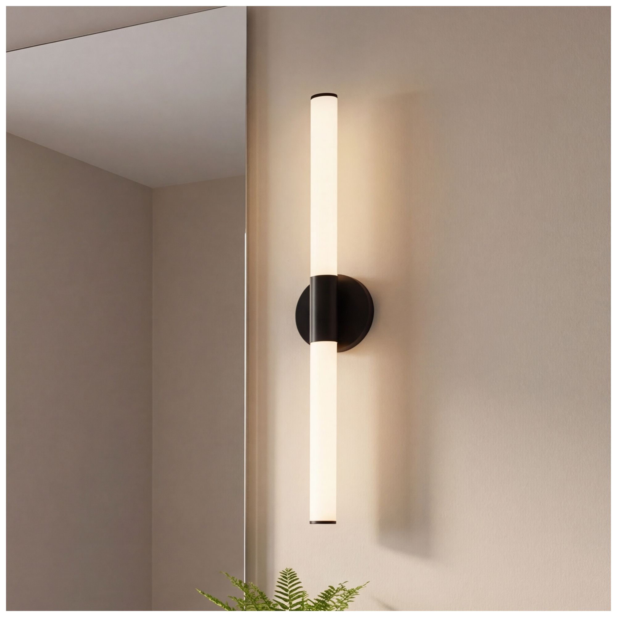 Connor 30" Mini Tube LED Cylinder Vanity Light in Black