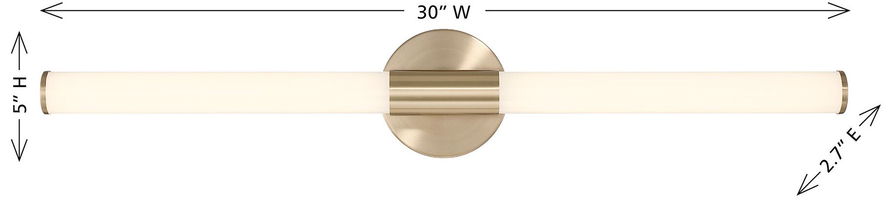Image 6 Connor 30" Mini Tube LED Cylinder Vanity Light in Brass more views