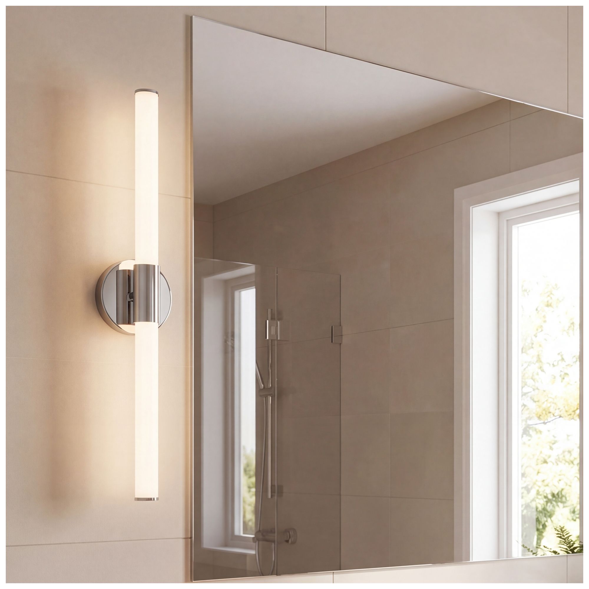 Connor 30" Mini Tube LED Cylinder Vanity Light in Chrome