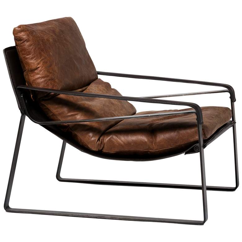 Image 3 Connor Club Chair Open Road Brown Leather more views