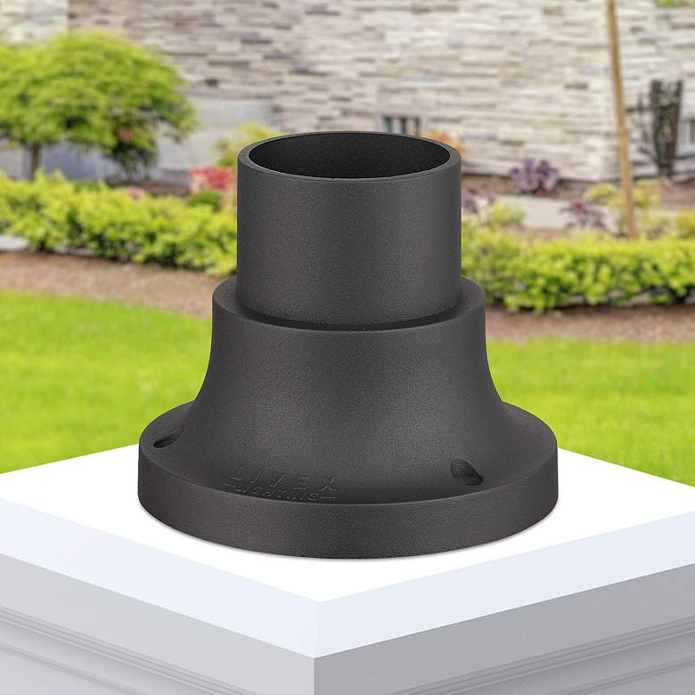 Image 1 Conover 4 1/2"H Textured Black Outdoor Pier Mount Adapter