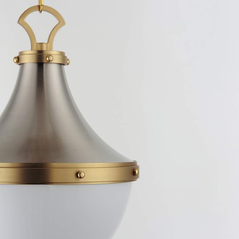 Image 3 Conrad 12" Wide Satin Nickel and Satin Brass Mini Pendant more views
