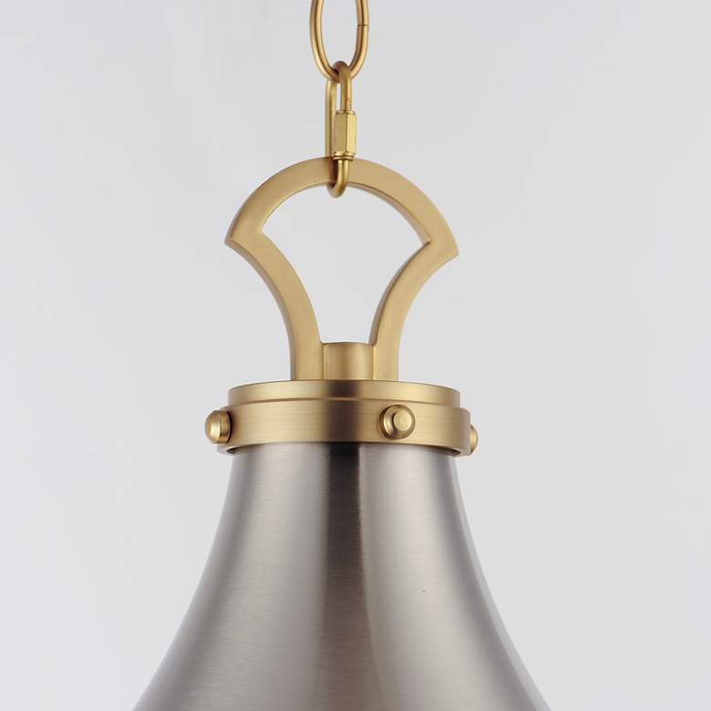 Image 5 Conrad 12" Wide Satin Nickel and Satin Brass Mini Pendant more views