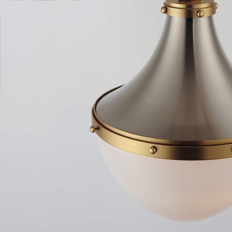Image 6 Conrad 12" Wide Satin Nickel and Satin Brass Mini Pendant more views