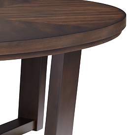 Image4 of Conrad 40" Wide Dark Brown Wood Round Coffee Table more views