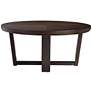 Conrad 40" Wide Dark Brown Wood Round Coffee Table