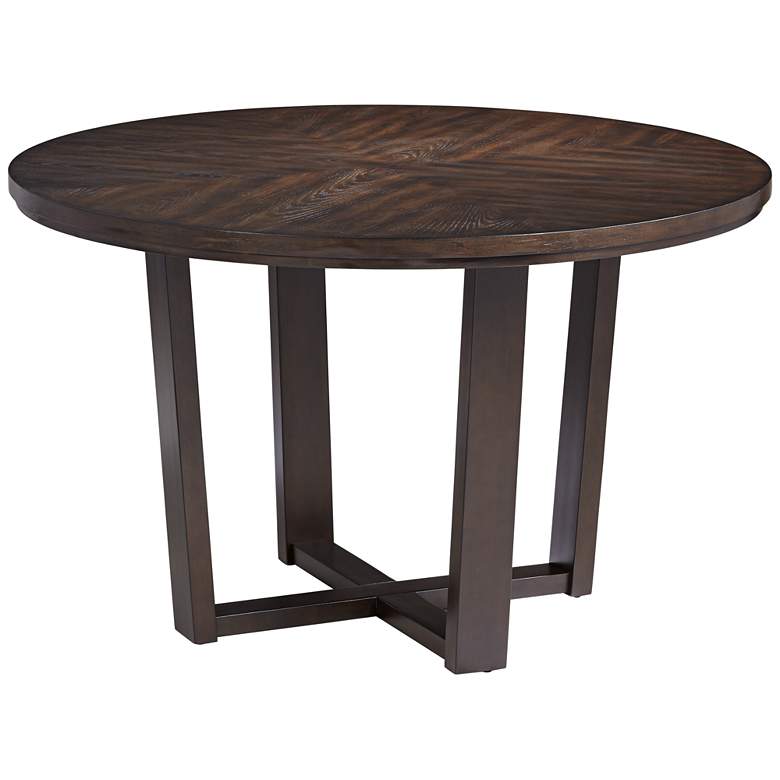 Image 3 Conrad 48 inch Wide Dark Brown Wood Round Dining Table