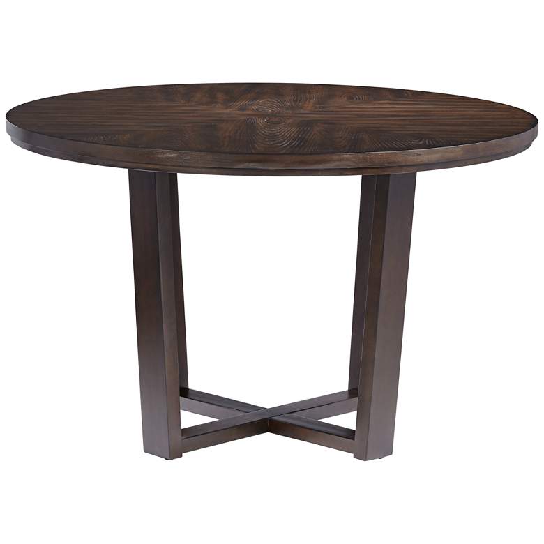Image 7 Conrad 48 inch Wide Dark Brown Wood Round Dining Table more views