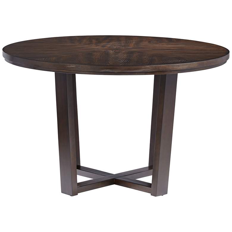 Image 7 Conrad 48" Wide Dark Brown Wood Round Dining Table more views