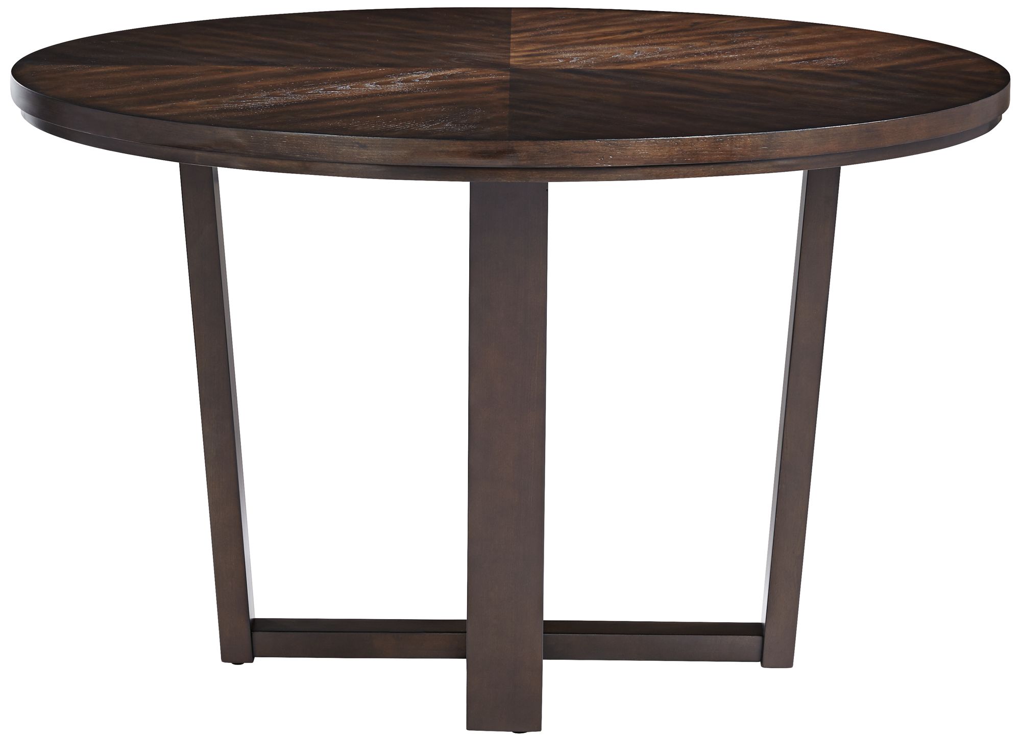 Conrad 48" Wide Dark Brown Wood Round Dining Table in scene